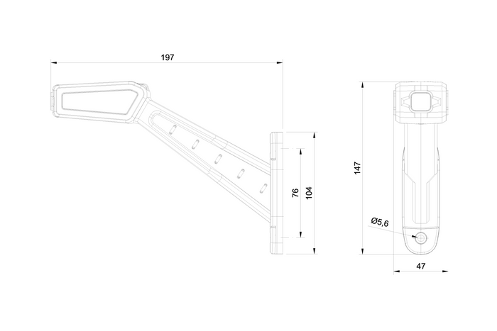 FRISTOM FT-146 LED-markeringslygter 3 funktioner venstre + højre