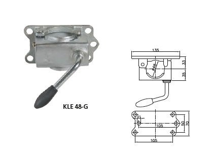 Støttehjul med støbejernsklemme WINTERHOFF ST48-200VB+KLE48-G 150kg 48mm 505-725mm