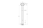 UNITRAILER MS 0019-700 fast støtte til 150 kg fladvogn 48 mm 700 mm