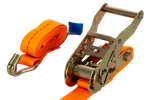 Sæt med fire UNITRAILER 2m/25mm/1t orange transportbånd med strammer