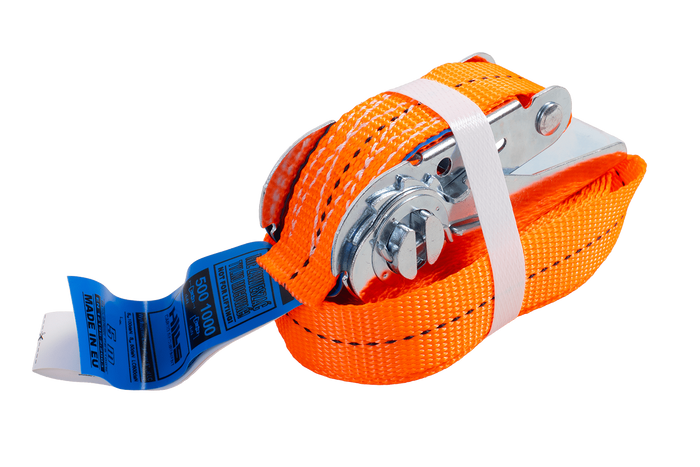 HILLS 5m/25mm/1t orange rem i ét stykke med strammer