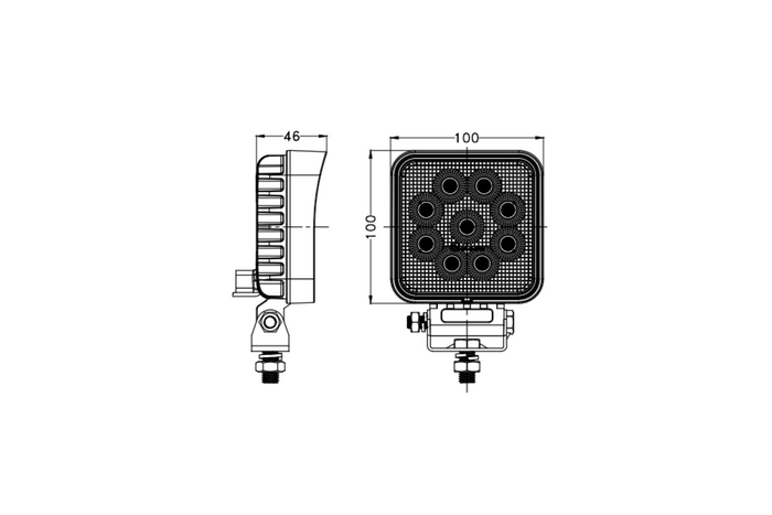 LED-arbejdslampereflektor TT TECHNOLOGY TT.13336 36xLED 2880lm firkantet