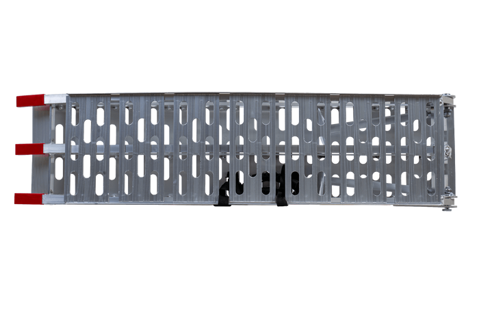 UNITRAILER ALR003 foldbare ramper aluminiumsramper til trailere 221 cm 680 kg med rem og støtte, sæt med 2