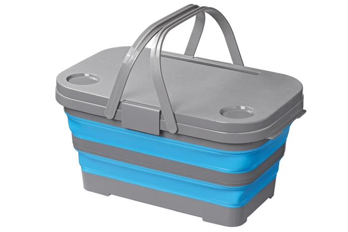 Picnickurv med låg ProPlus 370315 foldbar kurv med bordfunktion 20L