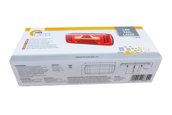 TruckLED L1918 LED baglygte, 6 funktioner, venstre