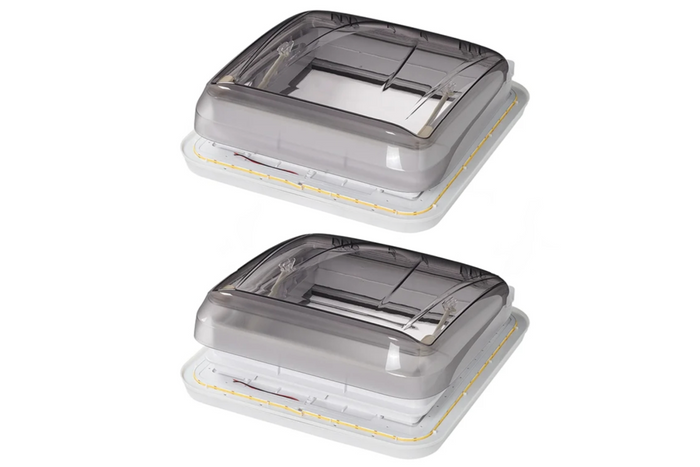 ProPlus 610905V01 tagvindue til campingvogn med LED-belysning 400x400mm