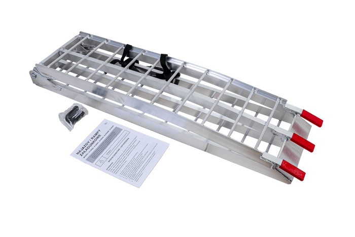 UNITRAILER ALR002 foldbare ramper aluminiumsramper til trailere 221 cm 680 kg med rem, sæt med 2