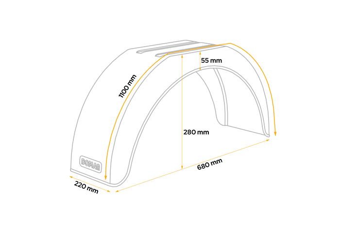 Trailerskærm 14-15" DOMAR D20125 flad hjulkasse 680/220mm