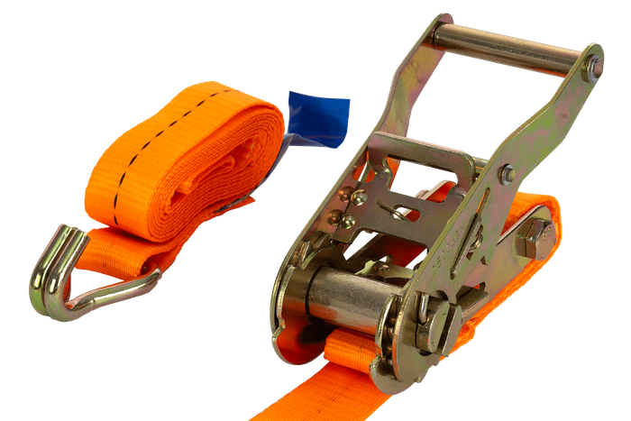 Sæt med fire UNITRAILER 2m/25mm/1t orange transportbånd med strammer