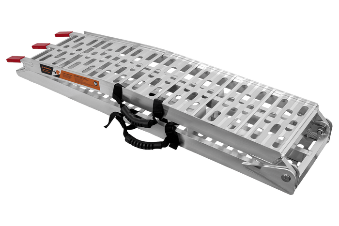UNITRAILER ALR003 foldbar rampe aluminiumsrampe til trailer 221cm 340kg med rem og støtte
