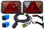 Lygtesæt: FRISTOM FT-270 LED baglygter + FRISTOM FT-145 LED markeringslygter + MANTES 5,2m 13-bens ledningsnet