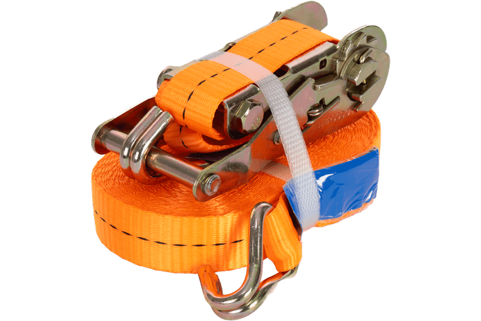 Sæt med fire UNITRAILER 10m/25mm/1t orange transportbånd med strammer