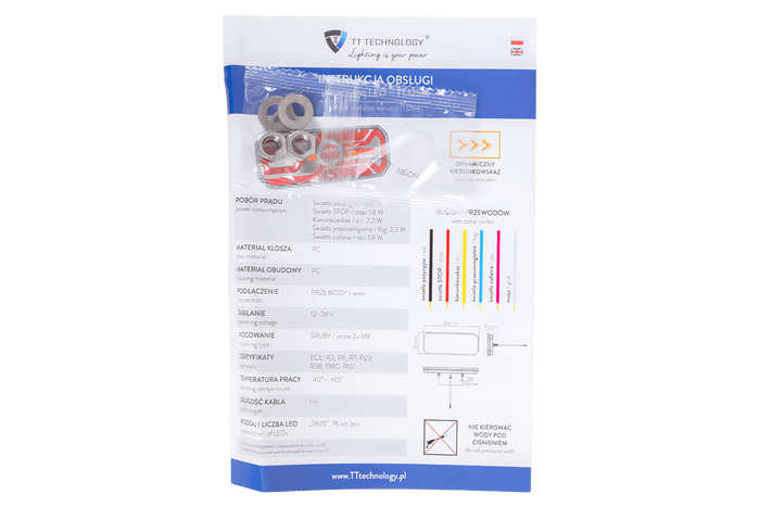 TT Technology TT.12514 LED baglygte, 5 funktioner, universal