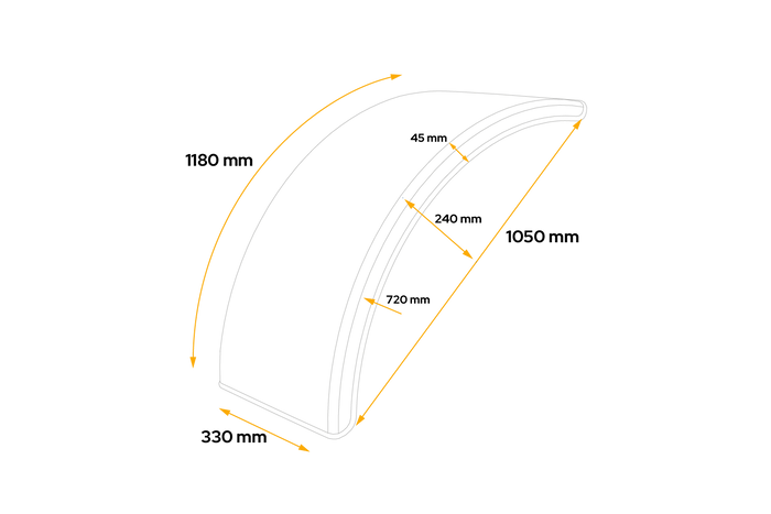 Skærme til landbrugsmaskiner 24-33" DOMAR T10125 hjulkasse 1050/330mm
