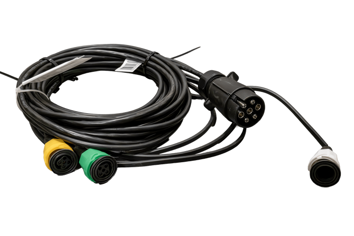 STIKKONTAKT MANTES elektrisk installation anhængerledningsnet 4,7 m 7-PIN stik bajonetstik 2x 5-PIN + 2x 2-PIN